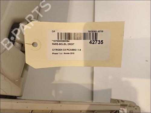 Used Right sun visor CITROËN C4 Picasso I MPV (UD_) 1.6 HDi (109 hp) 11103839