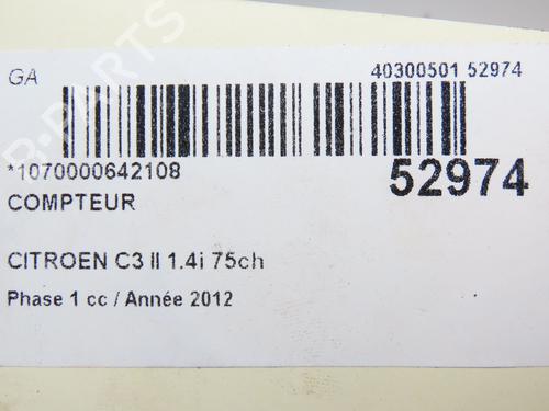 Kombiinstrument CITROËN C3 II (SC_) 1.4 (73 hp) 28830490