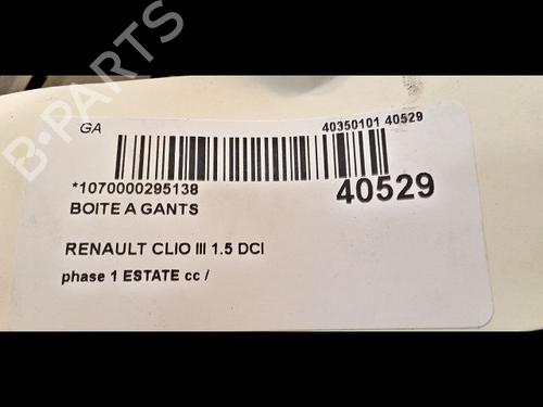 Used Glove box Glove box RENAULT CLIO III Grandtour (KR0/1_) 1.5 dCi (KR0F) (86 hp) 9616009 9616009