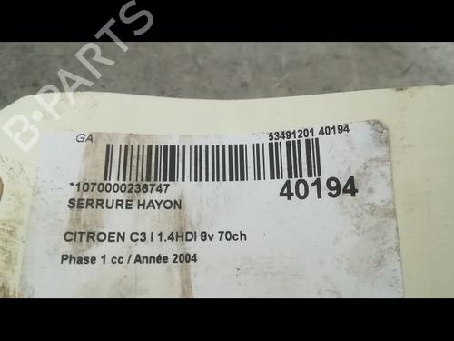 Used Tailgate lock CITROËN C3 I (FC_, FN_) 1.4 HDi (68 hp) 9608302