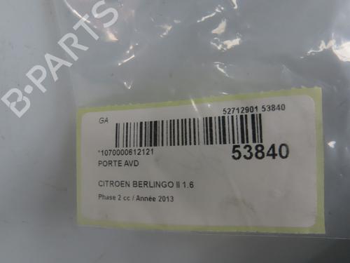 Used Right front door CITROËN BERLINGO Box Body/MPV (B9) 1.6 HDi 90 (90 hp) 28831267