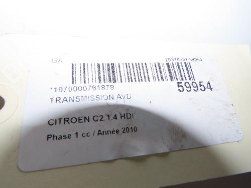 Used Right front driveshaft Right front driveshaft CITROËN C2 (JM_) 1.4 HDi (68 hp) 39997041 39997041
