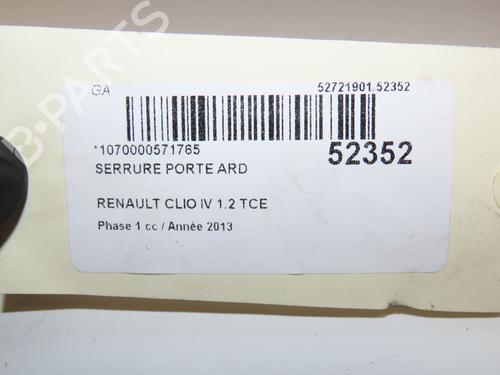 Used Rear right lock RENAULT CLIO IV Grandtour (KH_) 1.2 TCe 120 (KHM0) (120 hp) 28802112