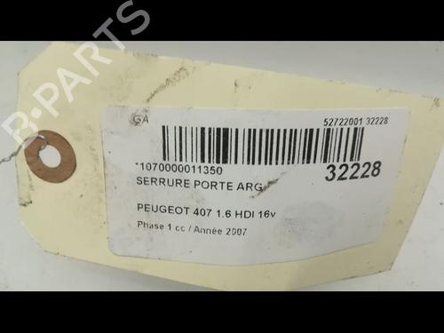 Used Rear left lock PEUGEOT 407 (6D_) 2.0 HDi 135 (6DRHRH, 6DRHRE, 6DRHRG, 6DRHRJ) (136 hp) 9592555