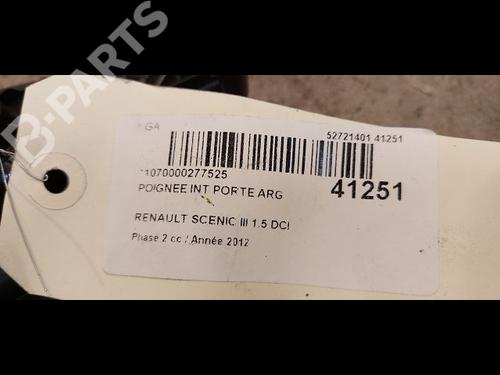 Rear left interior door handle RENAULT SCÉNIC III (JZ0/1_) 1.5 dCi | BP9613739I15 