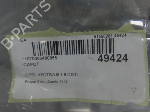 Used Hood OPEL VECTRA C GTS (Z02) 1.9 CDTI (F68) (120 hp) 28593731