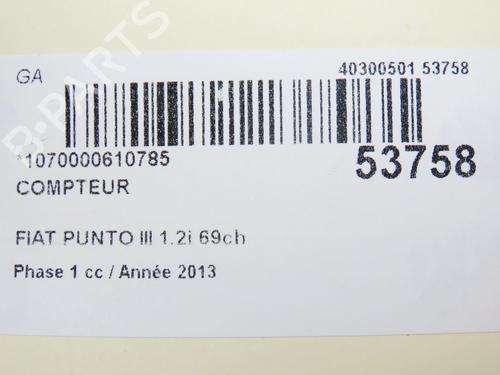 Used Instrument cluster FIAT PUNTO (199_) 1.2 (199AXZ1A, 199BXZ1A) (69 hp) 28830518