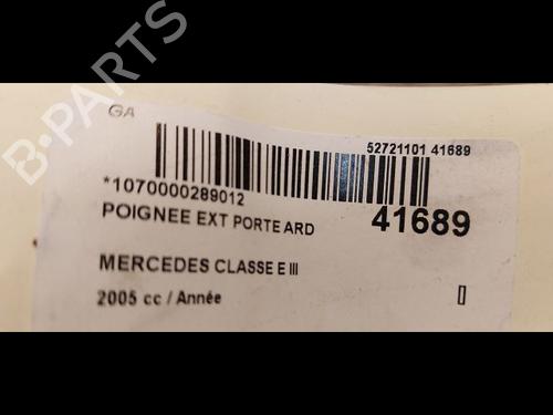 Høyre bak utvendig håndtak MERCEDES-BENZ E-CLASS (W211) E 280 CDI (211.020) (190 hp) 23176781