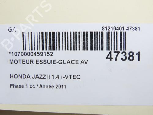Used Front wiper motor Front wiper motor HONDA JAZZ III (GE_, GG_, GP_, ZA_) 1.3 i (GE6, GG3, GG6) (100 hp) 33222804 33222804