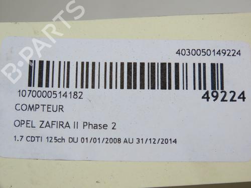 Instrument cluster OPEL ZAFIRA / ZAFIRA FAMILY B (A05) 1.7 CDTI (M75) | BP18351428C47 