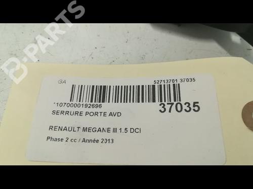 Front right lock RENAULT MEGANE III Hatchback (BZ0/1_, B3_) 1.5 dCi (BZ0C) | BP9604634C97 