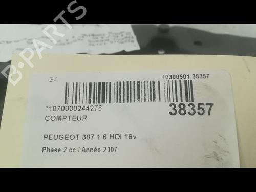 Used Instrument cluster PEUGEOT 307 (3A/C) 1.6 HDi (90 hp) 9609075