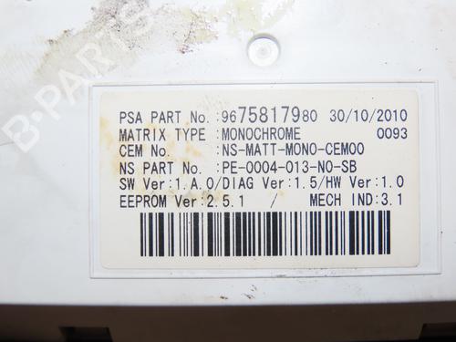 Used Instrument cluster PEUGEOT 308 I (4A_, 4C_) 2.0 HDi (150 hp) 28801778
