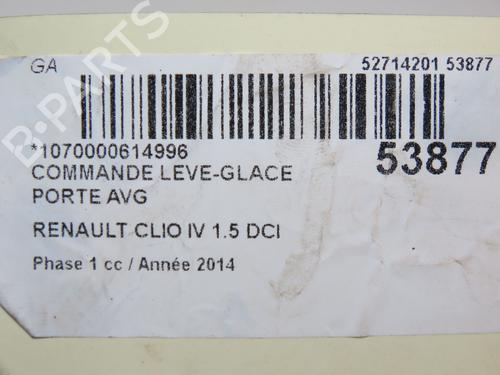 Used Left front window switch RENAULT CLIO IV (BH_) 1.5 dCi 75 (75 hp) 28831747