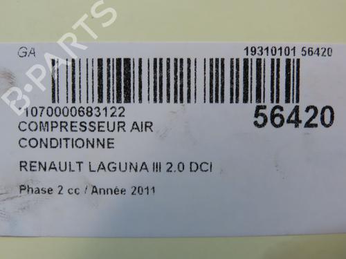 Used AC compressor RENAULT LAGUNA III (BT0/1) 2.0 dCi (BT07, BT0J, BT14, BT1A, BT1S) (131 hp) 31030169