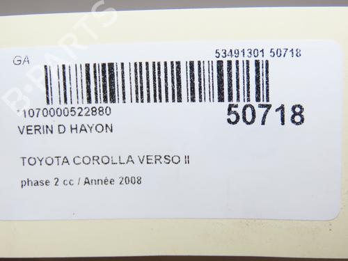 Used Tailgate lift support TOYOTA COROLLA Verso (ZER_, ZZE12_, R1_) 2.2 D-4D (AUR10_, AUR10R) (136 hp) 28802196