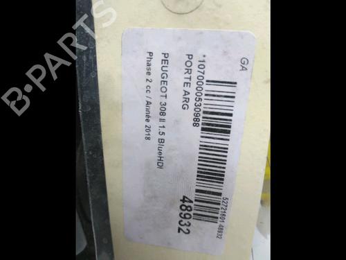 Left rear door PEUGEOT 308 II (LB_, LP_, LW_, LH_, L3_) 1.5 BlueHDI 100 | BP19668720C4