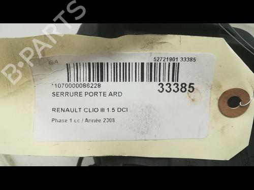 Used Rear right lock RENAULT CLIO III Grandtour (KR0/1_) 1.5 dCi (KR0G) (68 hp) 23176993