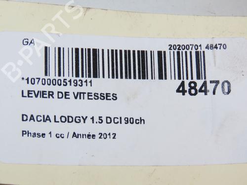 Gear lever DACIA LODGY (JS_) 1.5 dCi | BP18148686M90 