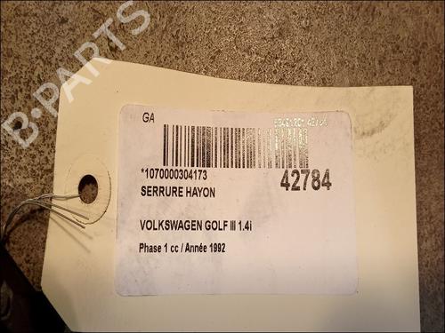 Used Tailgate lock VW GOLF III (1H1) 1.4 (60 hp) 23177319