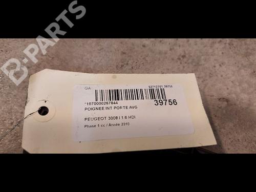 Front left interior door handle PEUGEOT 3008 I MPV (0U_) 1.6 HDi | BP9612424I13 