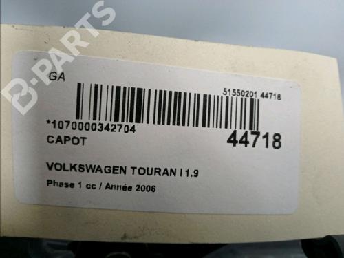 Hood VW TOURAN (1T1, 1T2) 1.9 TDI | BP11101961C1 