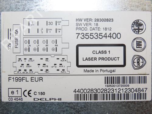 Radio FIAT PUNTO (199_) 1.2 (199AXZ1A, 199BXZ1A) | BP28830607E6