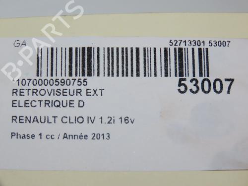 Used Right mirror RENAULT CLIO IV (BH_) 1.2 16V (73 hp) 28968646