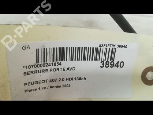Front right lock PEUGEOT 407 (6D_) 2.0 HDi 135 (6DRHRH, 6DRHRE, 6DRHRG, 6DRHRJ) | BP9609091C97 