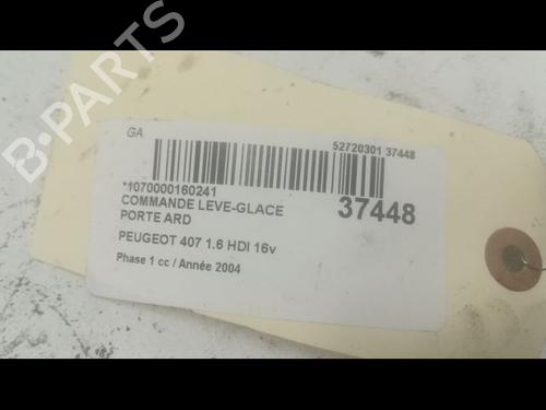 Used Right rear window switch PEUGEOT 407 (6D_) 1.6 HDi 110 (6D9HZC, 6D9HYC) (109 hp) 9601276