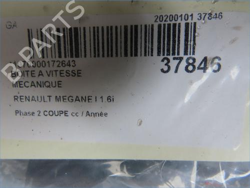 Gearbox RENAULT MEGANE I Coach (DA0/1_) 1.6 16V (DA0B, DA04, DA11) | BP9605611M3