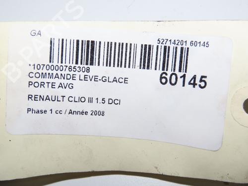 Left front window switch RENAULT CLIO III (BR0/1, CR0/1) 1.5 dCi (BR17, CR17) | BP38429158I27 - Image 3