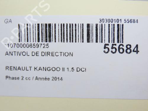 Used Ignition barrel RENAULT KANGOO / GRAND KANGOO II (KW0/1_) 1.5 dCi 90 (KW05, KW08, KW0G, KW11) (90 hp) 30556724