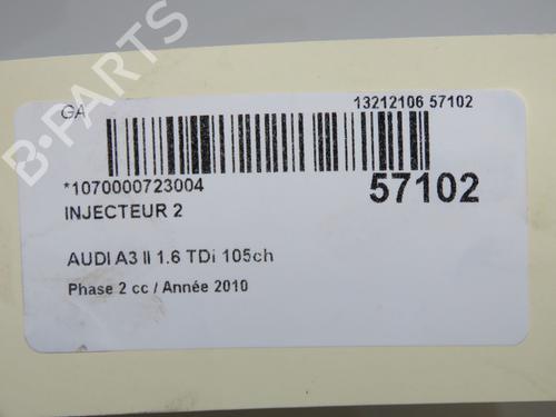 Used Injector Injector AUDI A3 Sportback (8PA) 1.6 TDI (105 hp) 33836388 33836388