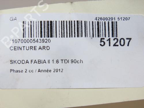 Used Rear right belt tensioner SKODA FABIA II (542) 1.6 TDI (90 hp) 28801796