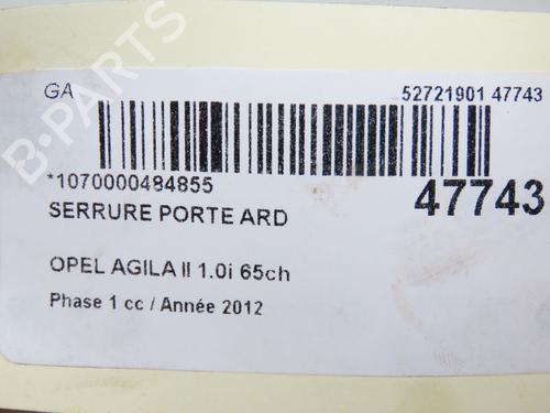 rear-right-lock-opel-agila-b-h08-2008-2009-2010-2011-2012-2013-2014-23125078 main image