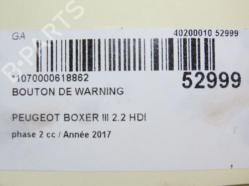 Warning switch PEUGEOT BOXER Van 2.0 BlueHDi 130 | BP28830216I22 