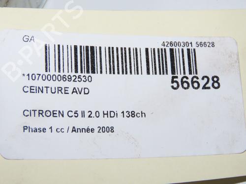 Front right seatbelt CITROËN C5 III (RD_) 2.0 HDi (RDRHD8, RDRHDJ, RDRHR8, RDRHRJ) | BP32004981I25 - Image 7