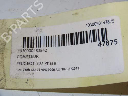 Instrument cluster PEUGEOT 207 (WA_, WC_) 1.4 | BP16688209C47 