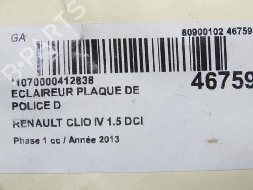 Used Licence plate light Licence plate light RENAULT CLIO IV (BH_) 1.5 dCi 90 (90 hp) 14880699 14880699