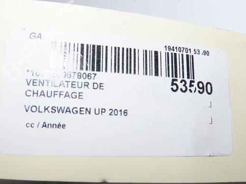 Used Heater blower motor VW UP! (121, 122, BL1, BL2, BL3, 123) 1.0 (60 hp) 31692730