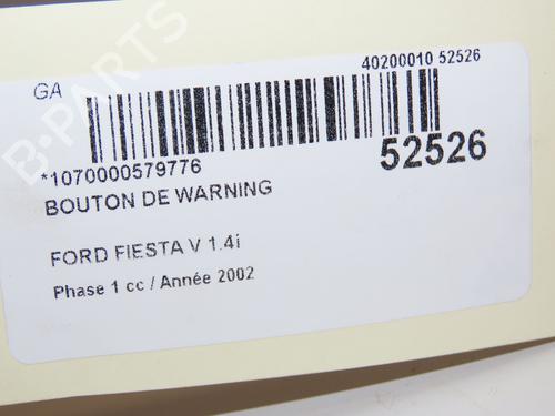 Used Warning switch FORD FIESTA V (JH_, JD_) 1.4 16V (80 hp) 28967784