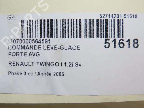 Used Left front window switch RENAULT TWINGO I (C06_) 1.2 (C066, C068) (58 hp) 28831716