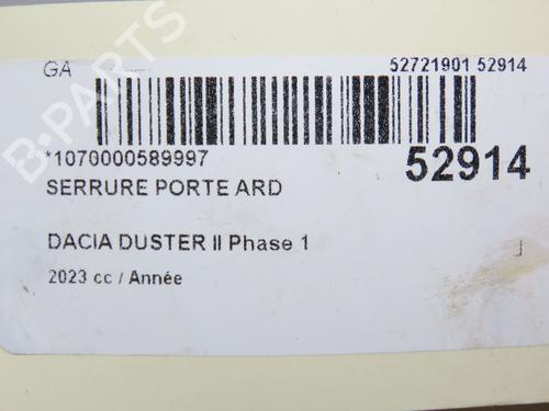 Rear right lock DACIA DUSTER (HM_) 1.3 TCe 150 (HMM3) | BP28969047C99 