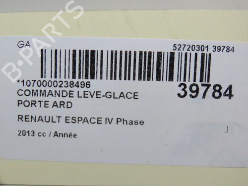 Used Right rear window switch RENAULT ESPACE IV (JK0/1_) 2.0 dCi (JK03, JK04, JK1C, JK1G, JK1J, JK1K) (173 hp) 9608659