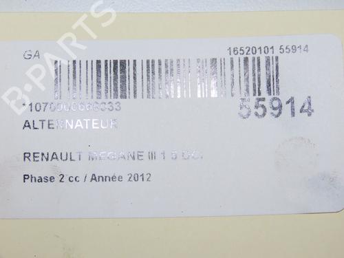 Alternator RENAULT MEGANE III Grandtour (KZ0/1) 1.5 dCi (KZ0C, KZ1A) | BP32399618M7