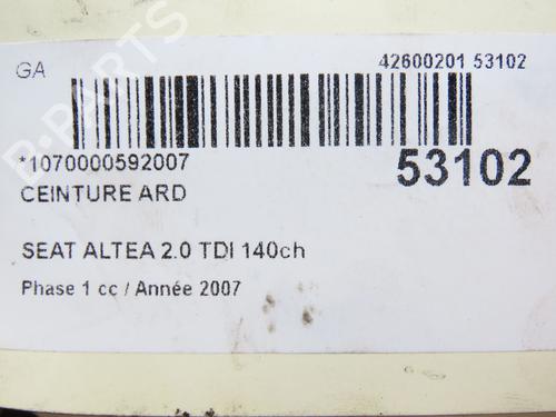Rear right belt tensioner SEAT ALTEA (5P1) 2.0 TDI 16V | BP28830649C90 