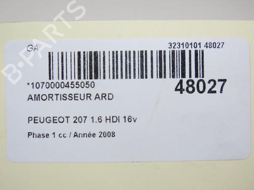 Right rear shock absorber PEUGEOT 207 (WA_, WC_) 1.6 HDi | BP15841787M19 