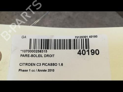 Used Right sun visor CITROËN C3 Picasso (SH_) 1.6 HDi (90 hp) 9610741