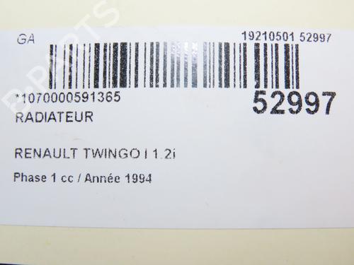 Used Water radiator RENAULT TWINGO I (C06_) 1.2 (C063, C064) (55 hp) 28829181
